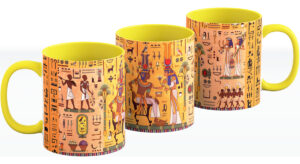 Taza Cerámica Jeroglíficos Antiguo Egipto Cultura Faraónica