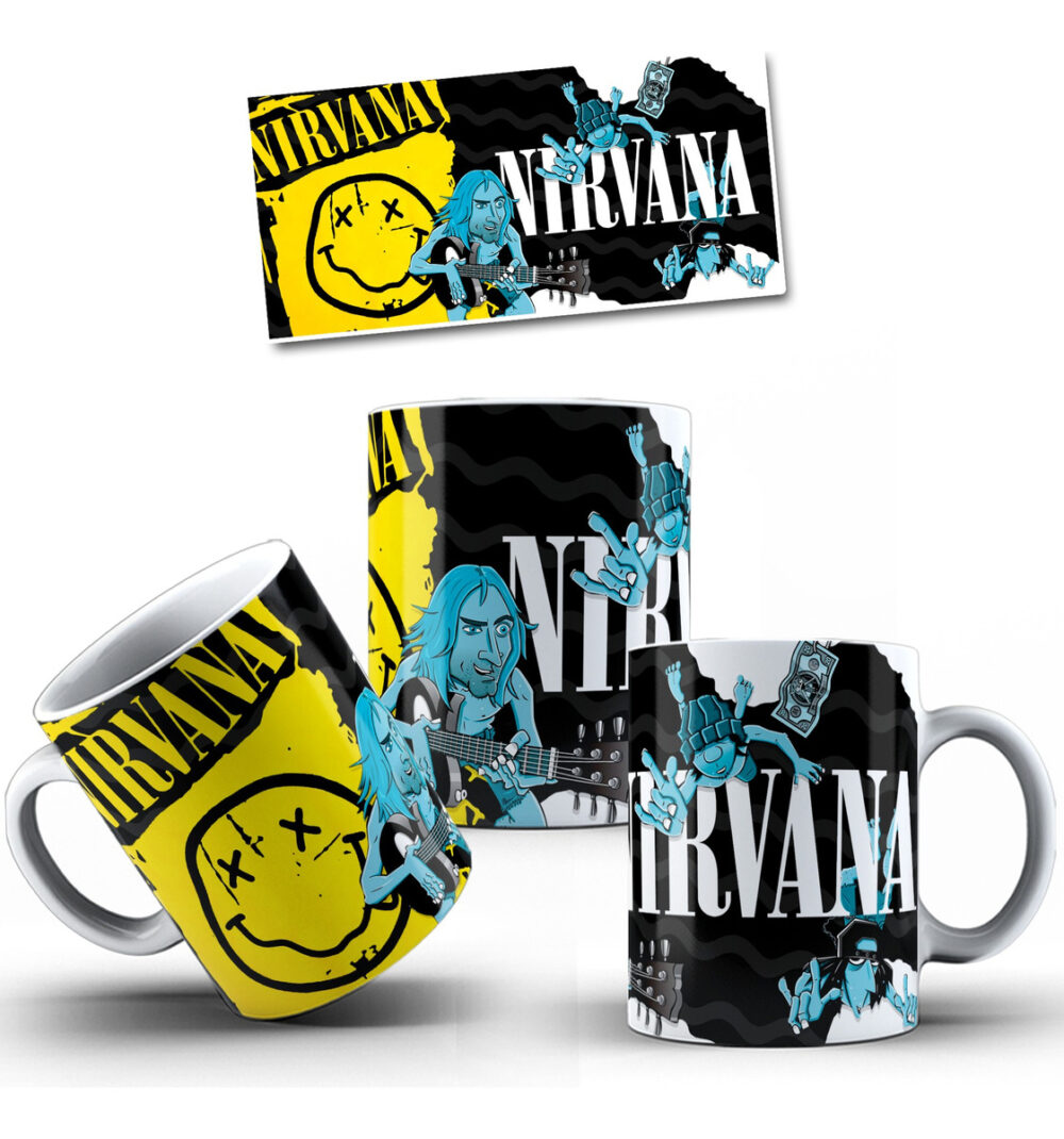 Taza Cerámica Rock Internacional Música Todas Las Bandas Pop NIRVANA