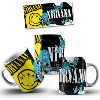 Taza Cerámica Rock Internacional Música Todas Las Bandas Pop NIRVANA