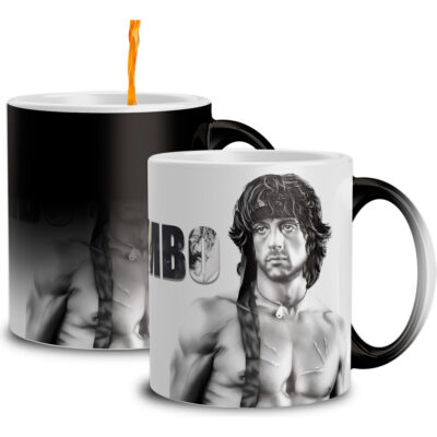 Taza Mágica Rambo Película Sylvester Stallone John Cuchillo