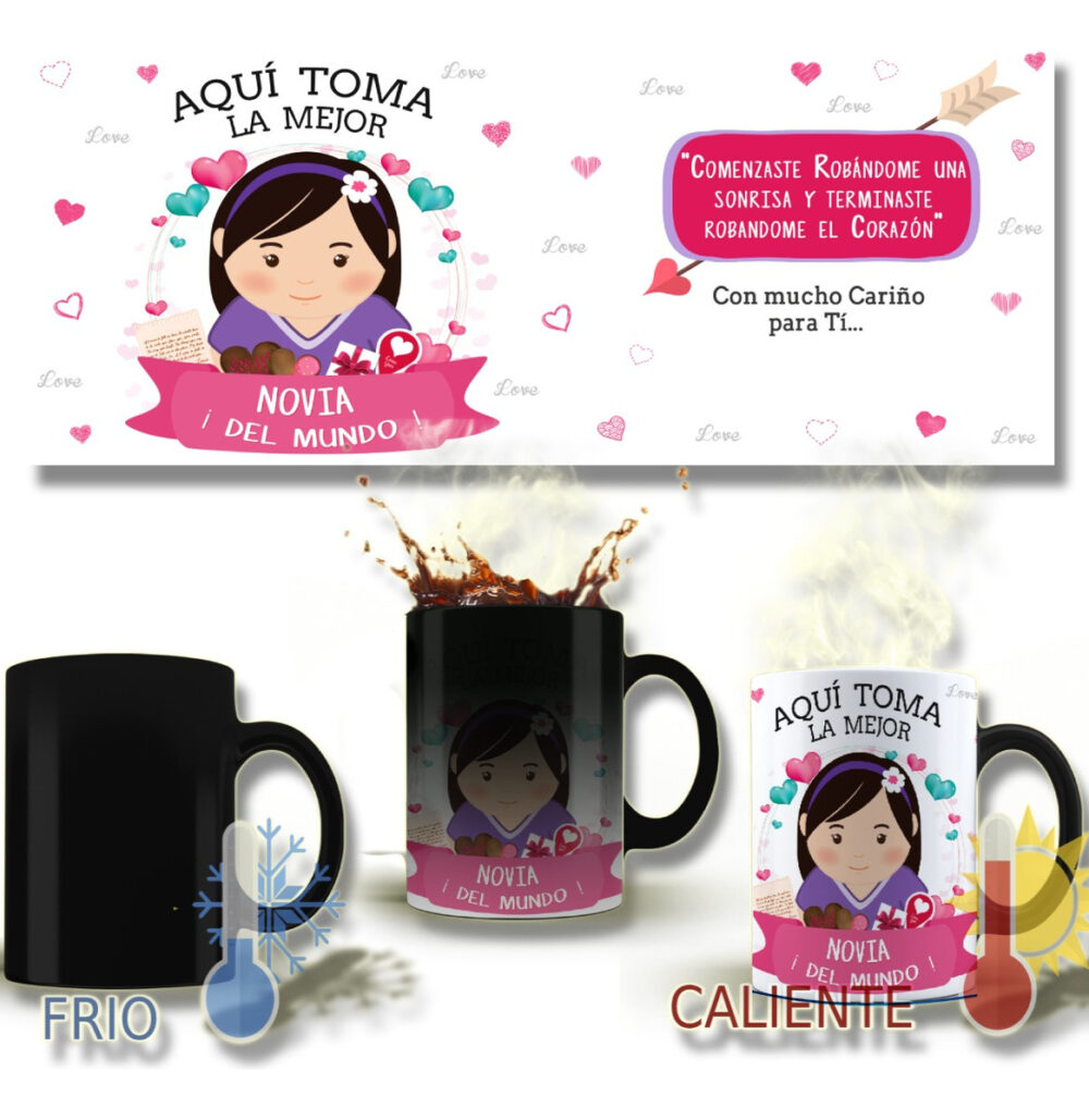 Taza Magica Aqui Toma El La Mejor Profesiones Regalo Familia NOVIA AMOR - Image 2