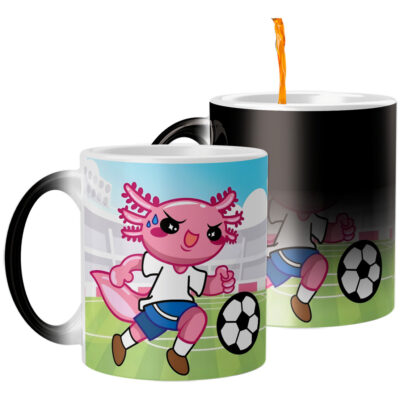 Taza Mágica Ajolote Kawaii Futbolista Futbol