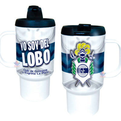 Jarro Térmico Equipos Fútbol Argentina Escudo Bandera Copa Gimnasia y Esgrima Lobo La Plata Club