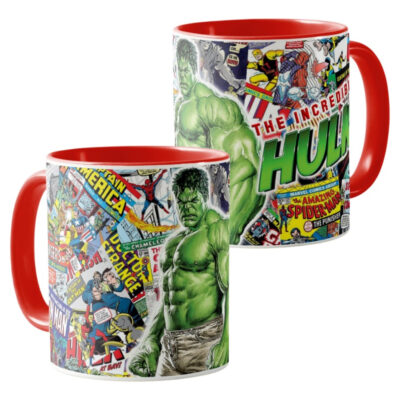 Taza Hulk Vengadores Mug Ceramica Comics Interior Color