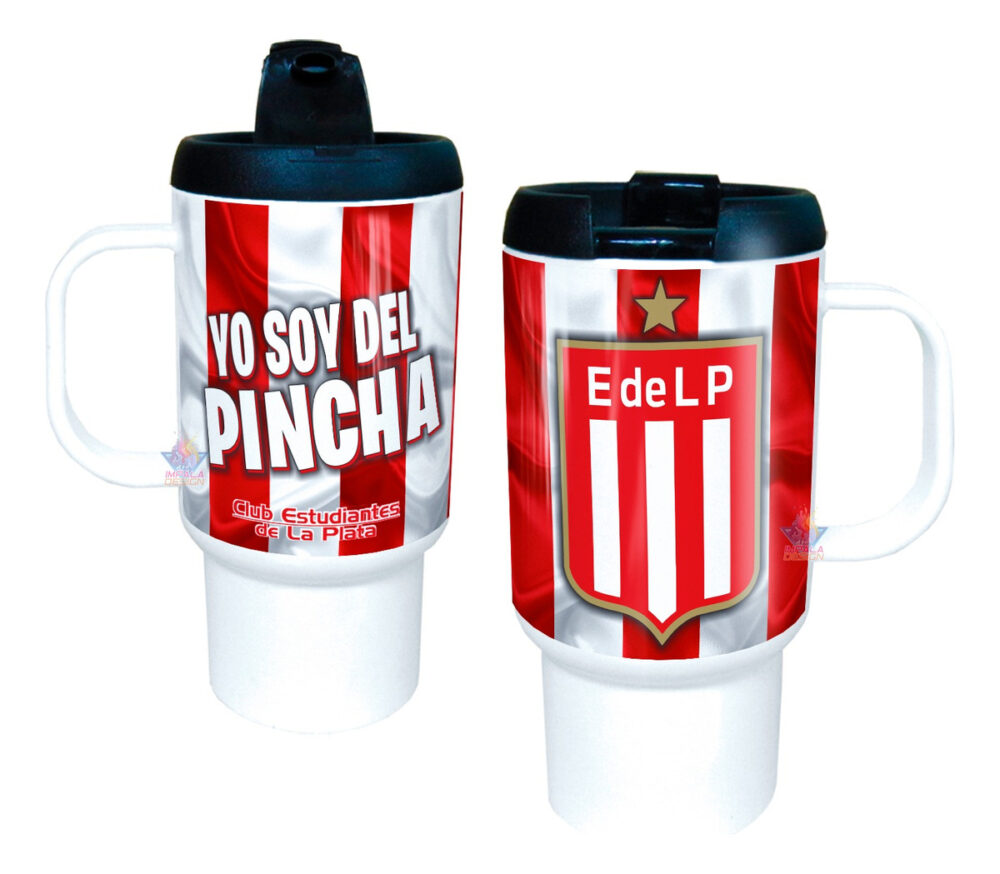 Jarro Térmico Equipos Fútbol Argentina Escudo Bandera Copa Estudiantes Pincha de La Plata Club