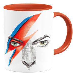 Taza David Bowie Ícono Del Rock Interior De Color