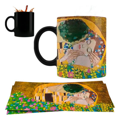 Taza Mágica El Beso De Gustav Klimt Premium 325 Ml Cafe