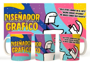 Taza Cerámica Flork Profesiones Trabajo Diseñador Grafico