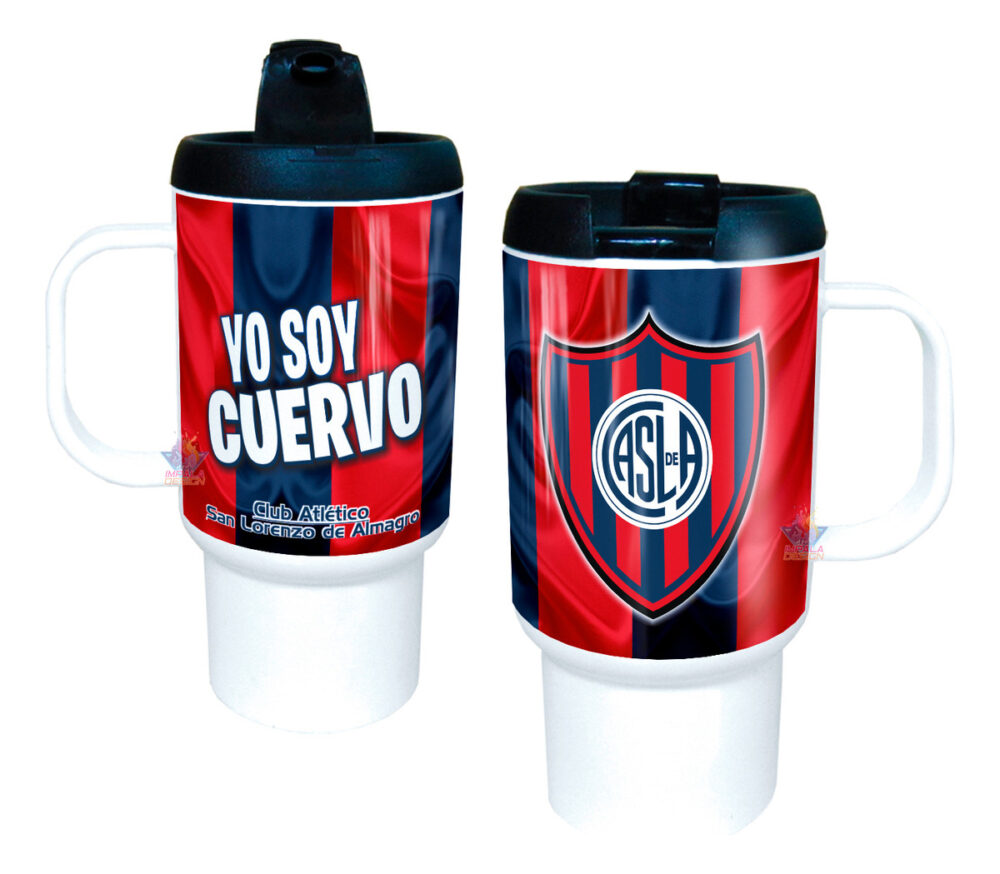Jarro Térmico Equipos Fútbol Argentina Escudo Bandera Copa San Lorenzo Cuervo de Almagro Club Atlético