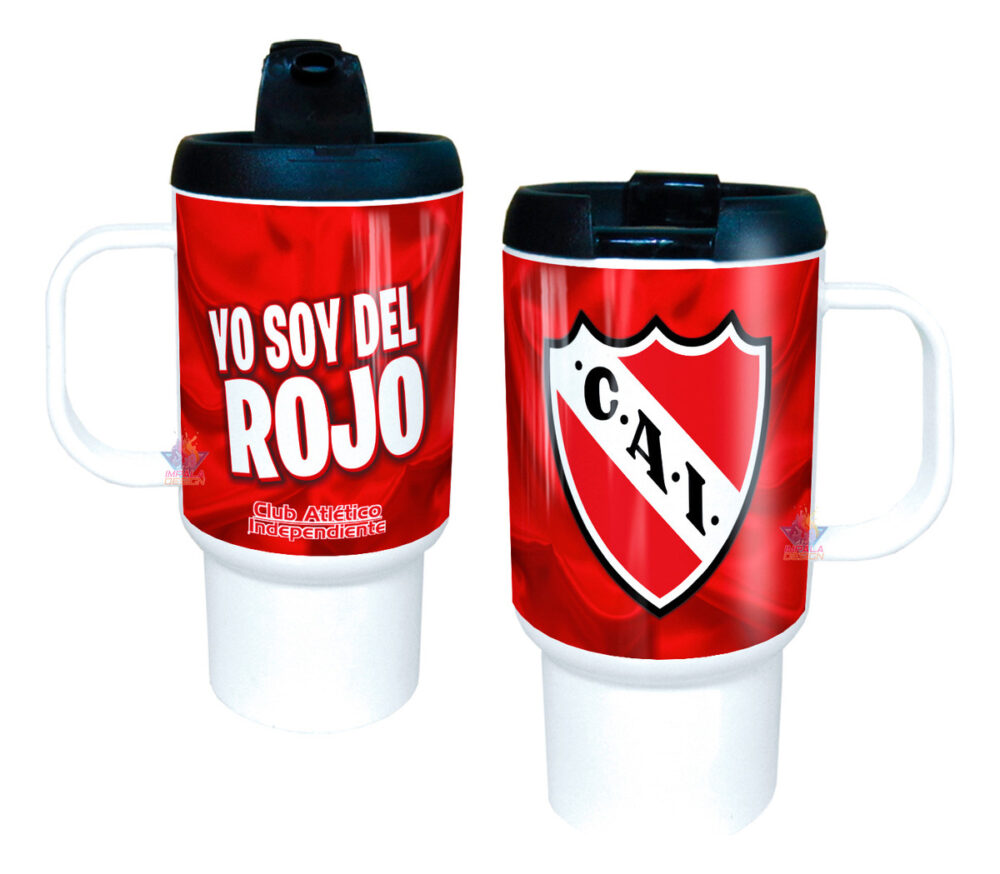 Jarro Térmico Equipos Fútbol Argentina Escudo Bandera Copa Independiente Rojo de Avellaneda Club Atlético
