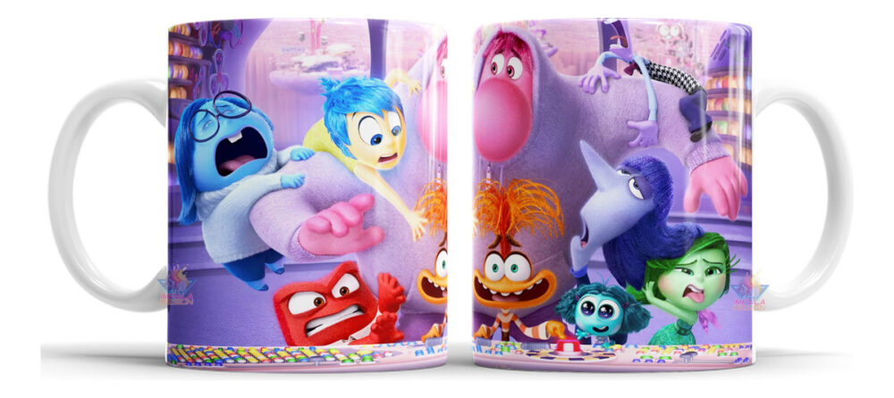 Taza Cerámica Emoción Tristeza Alegría Ansiedad Furia Mente 3. Todos los Personajes