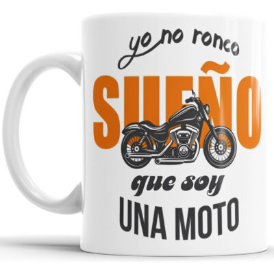 Taza Cerámica Moto Motocicleta Yo No Ronco Sueño Frase Motor