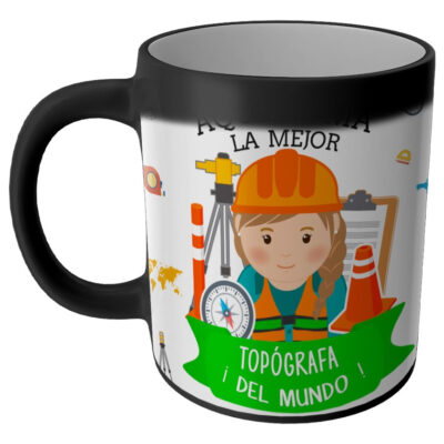 Taza Magica Aqui Toma El La Mejor Profesiones Regalo Familia TOPOGRAFA