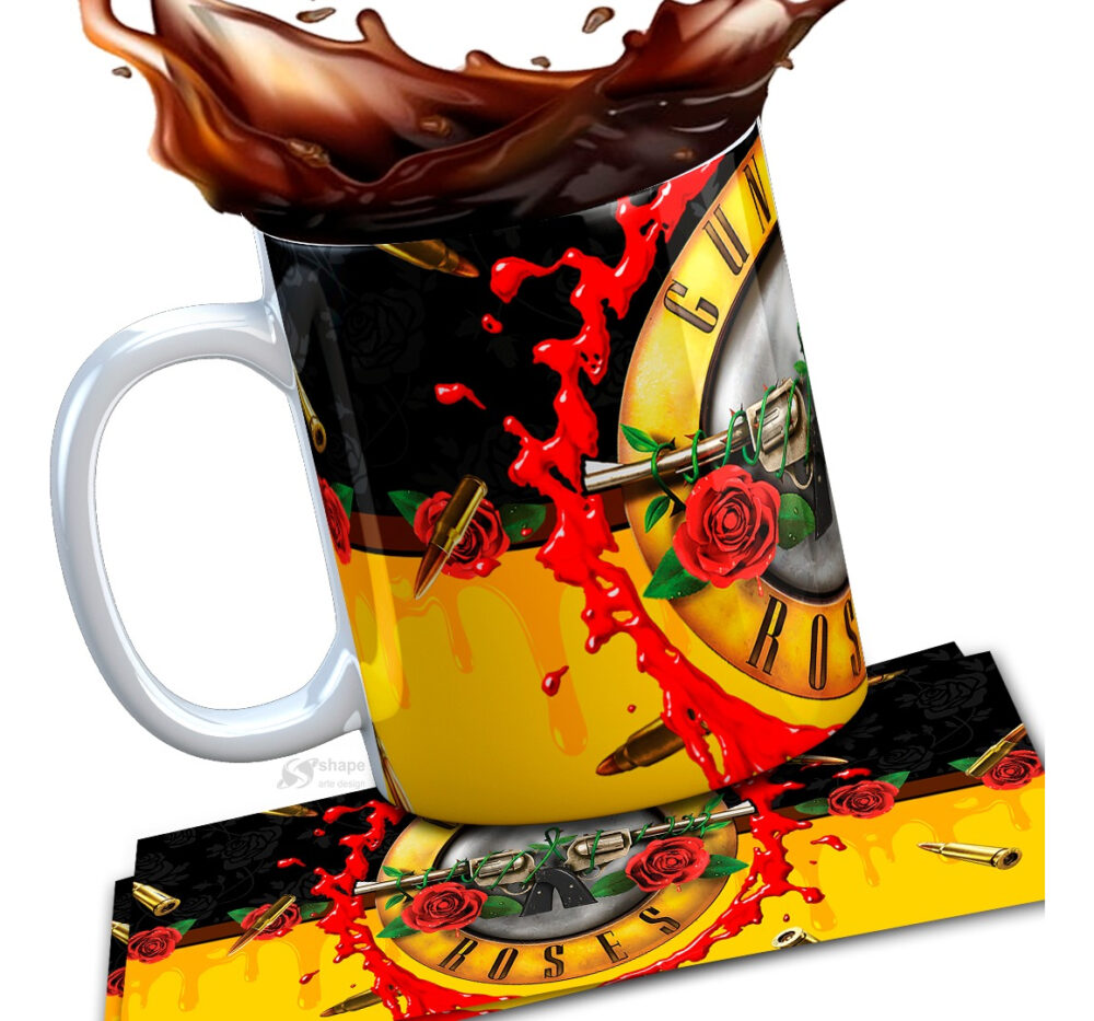 Taza Cerámica Rock Internacional Música Todas Las Bandas Pop Guns and Roses - Image 2