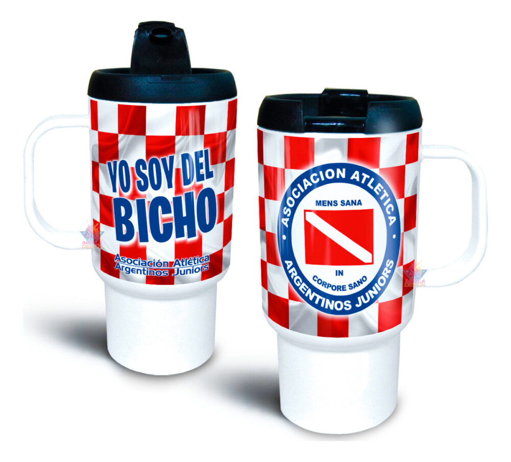 Jarro Térmico Equipos Fútbol Argentina Escudo Bandera Copa Argentinos Juniors Bicho Asociación Atlética