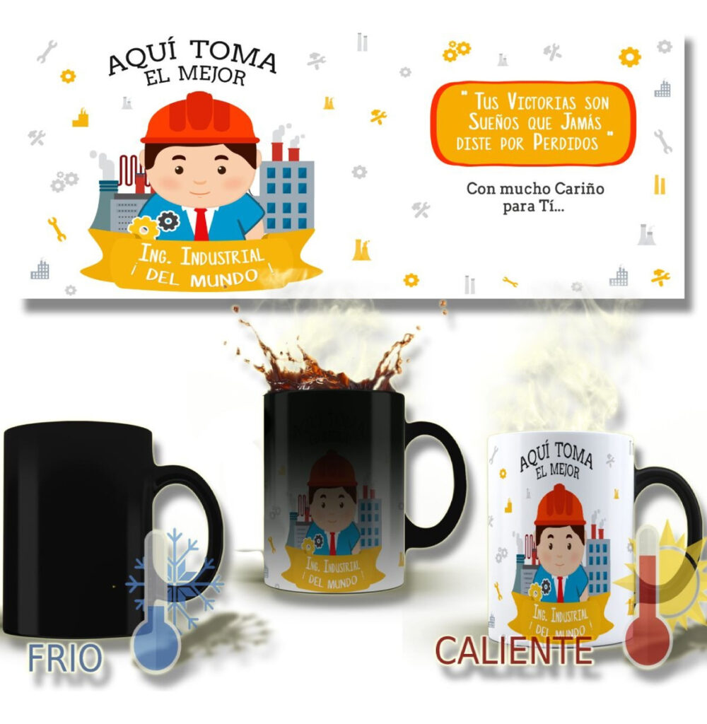 Taza Magica Aqui Toma El La Mejor Profesiones Regalo Familia INGENIERO INDUSTRIAL - Image 2