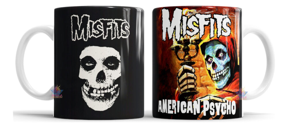 Taza Cerámica Misfits Punk Rock American Horror Calavera