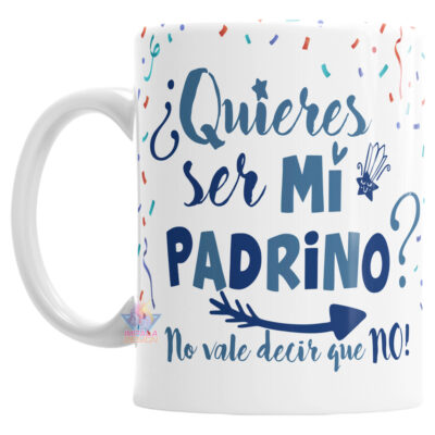 Taza Cerámica Quieres Ser Mi Padrino Regalo Sorpresa Amor