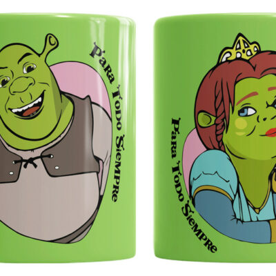 Taza Cerámica Shrek Fiona Amor Frase Ogro Enamorados Siempre
