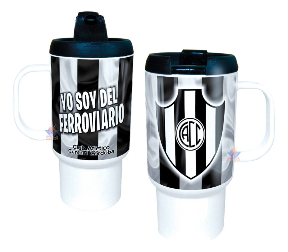 Jarro Térmico Equipos Fútbol Argentina Escudo Bandera Copa Central Córdoba Ferroviario Club Atlético Santiago del Estero