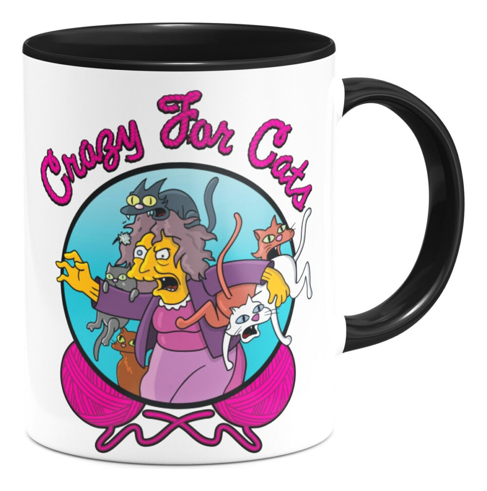 Taza Interior De Color Loca De Los Gatos Los Simpson