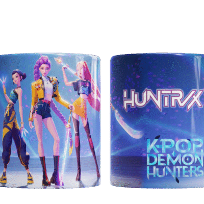 Taza Cerámica Guerreras Kpop Huntrix Golden Rumi Mira Zoe