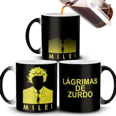 Taza Magica Milei Lagrimas de Zurdo Javier Liberales Libertad Negro