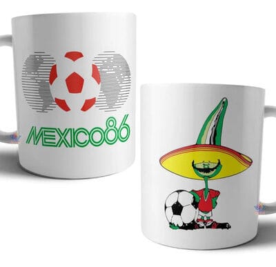 Taza Cerámica Mundiales Logo Mascota Copa Mundial De Fútbol México 1986